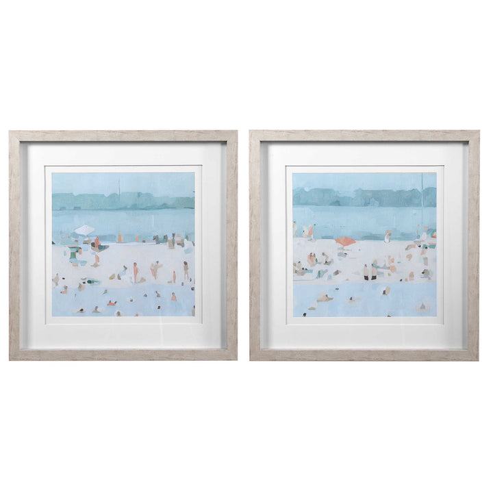 American Home Furniture Uttermost Sea Glass Sandbar Framed Prints, Set/2