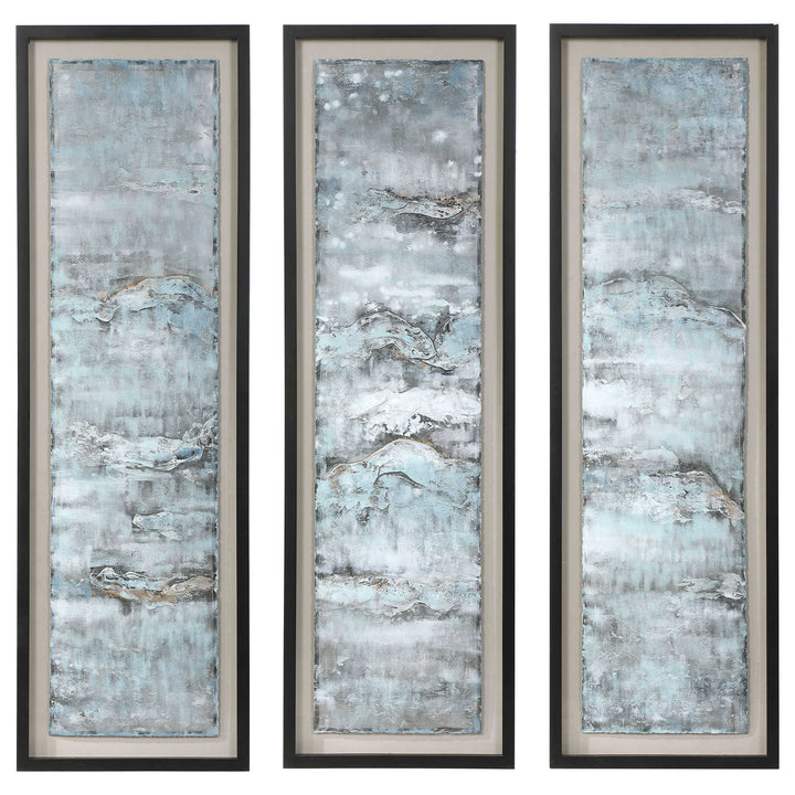 American Home Furniture Uttermost Ocean Swell Painted Metal Art, S/3, 3 Cartons