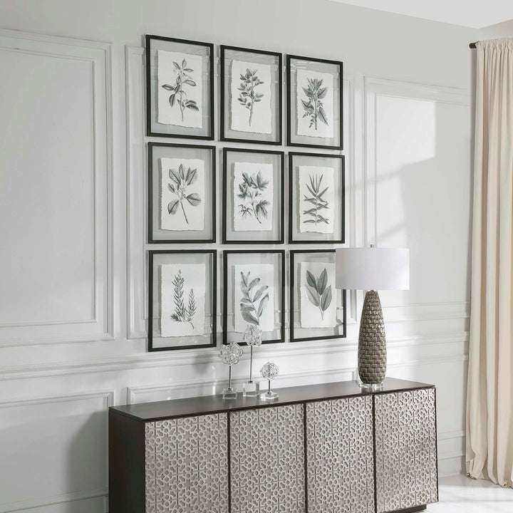 American Home Furniture Uttermost Farmhouse Florals Framed Prints, Set of 9