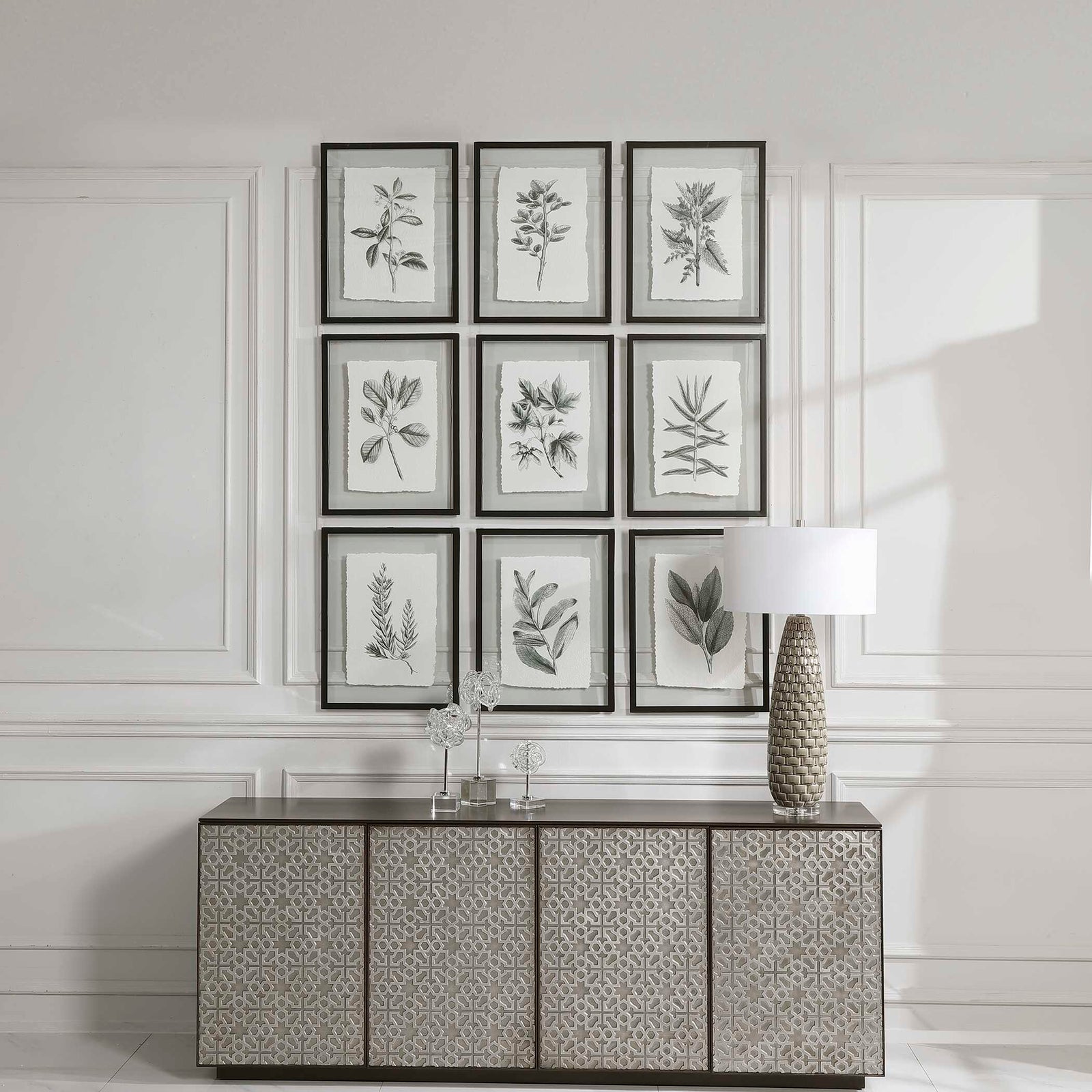 American Home Furniture Uttermost Farmhouse Florals Framed Prints, Set of 9