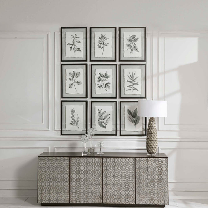 American Home Furniture Uttermost Farmhouse Florals Framed Prints, Set of 9