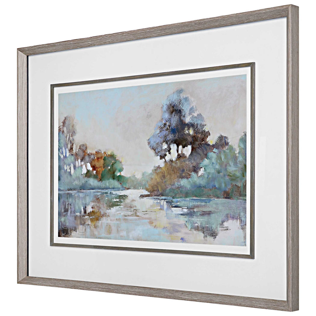 American Home Furniture Uttermost Morning Lake Watercolor Framed Print