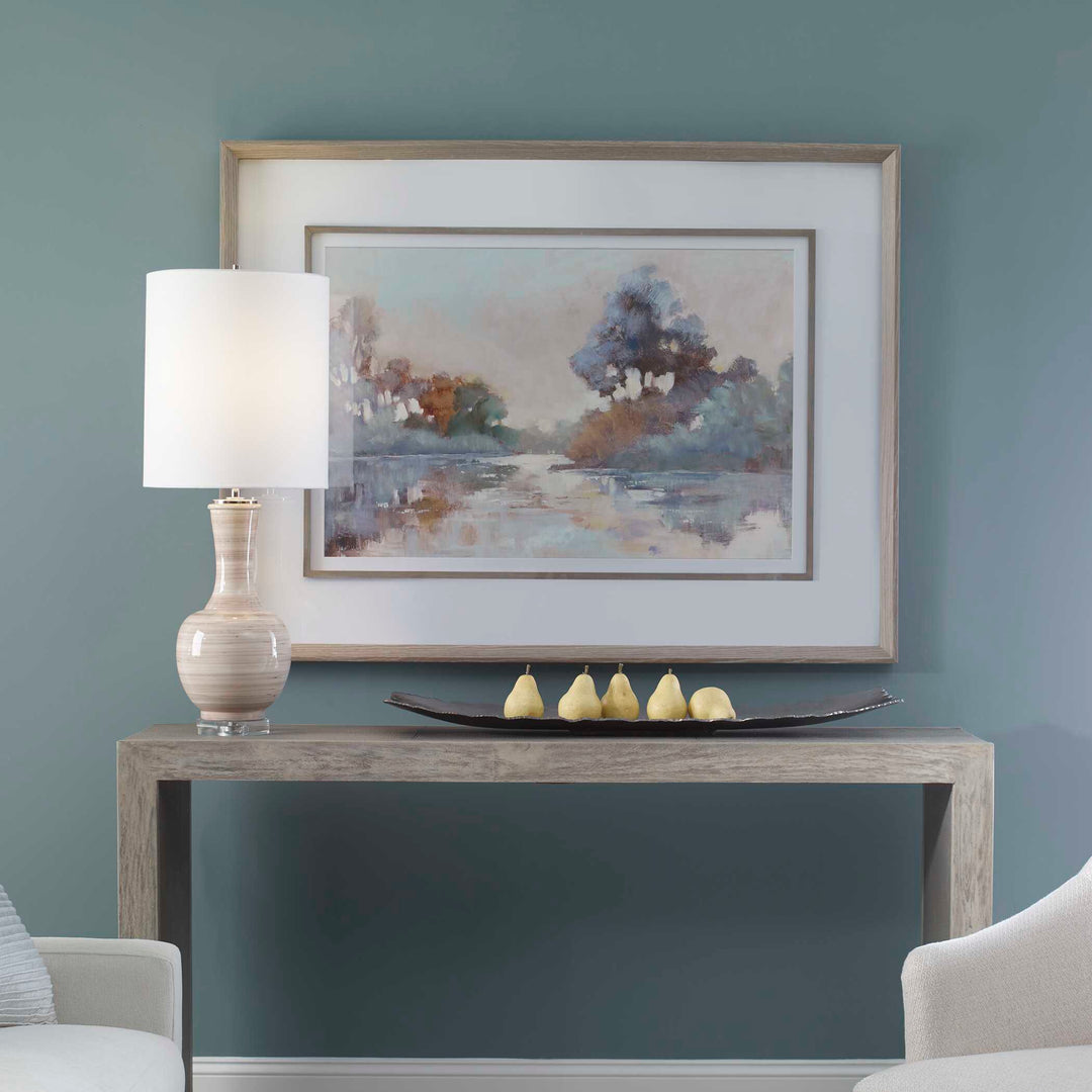 American Home Furniture Uttermost Morning Lake Watercolor Framed Print