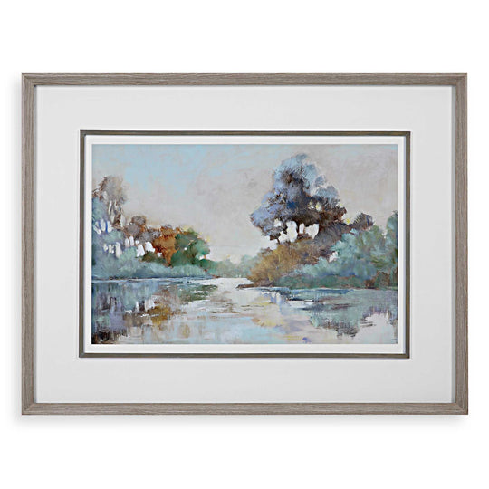 American Home Furniture Uttermost Morning Lake Watercolor Framed Print