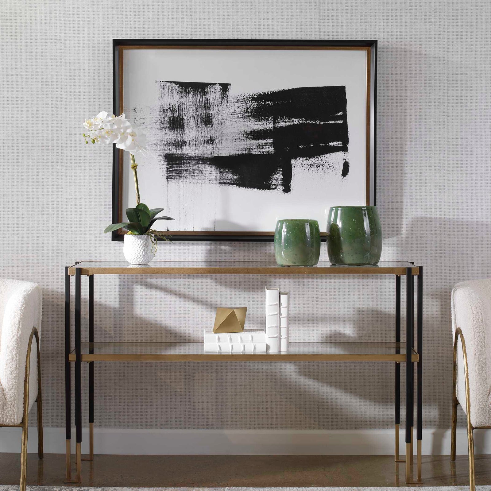 American Home Furniture Uttermost Mystere Framed Contemporary Print