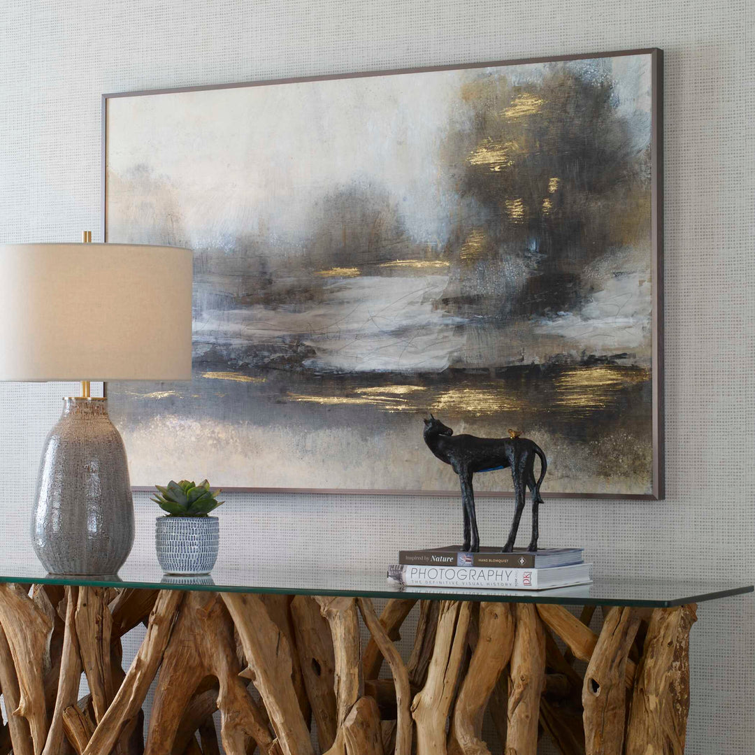 American Home Furniture Uttermost Gilt Misty Landscape Framed Print