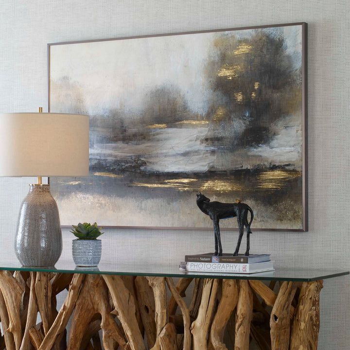 American Home Furniture Uttermost Gilt Misty Landscape Framed Print