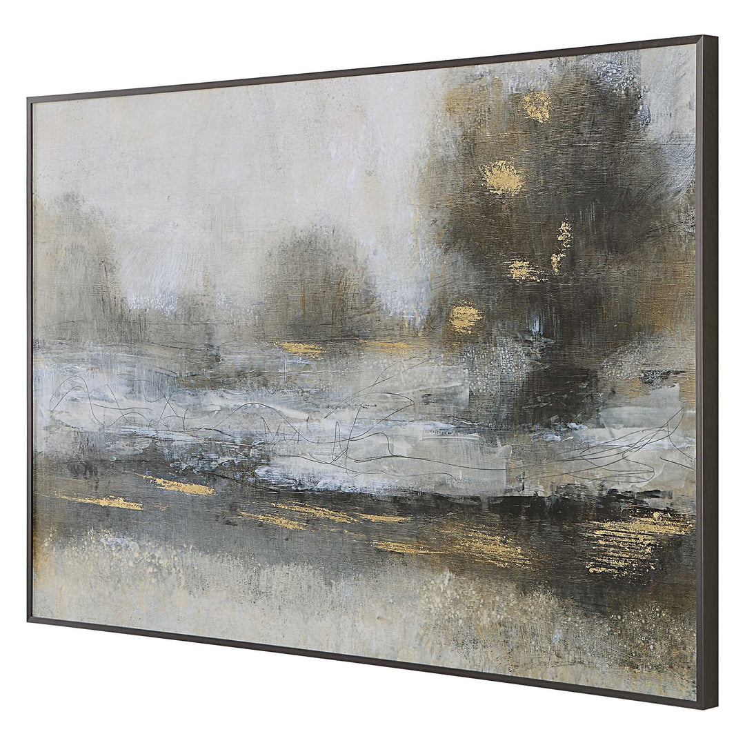 American Home Furniture Uttermost Gilt Misty Landscape Framed Print