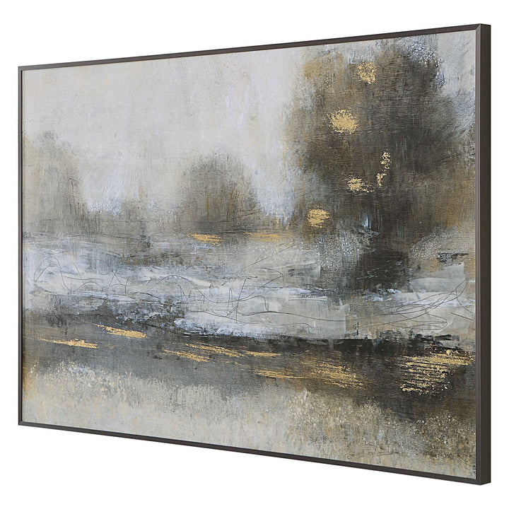 American Home Furniture Uttermost Gilt Misty Landscape Framed Print