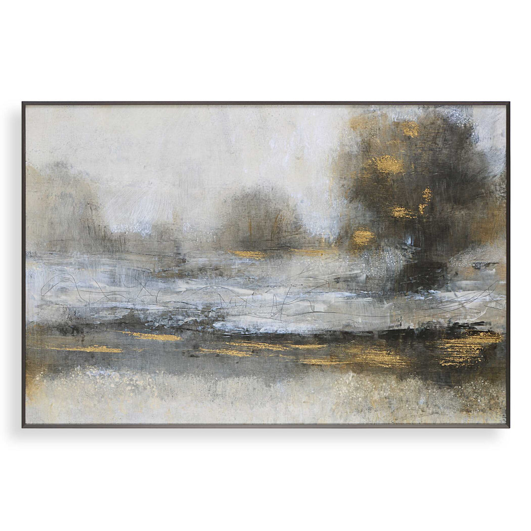 American Home Furniture Uttermost Gilt Misty Landscape Framed Print