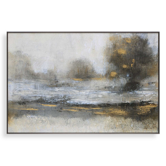 American Home Furniture Uttermost Gilt Misty Landscape Framed Print