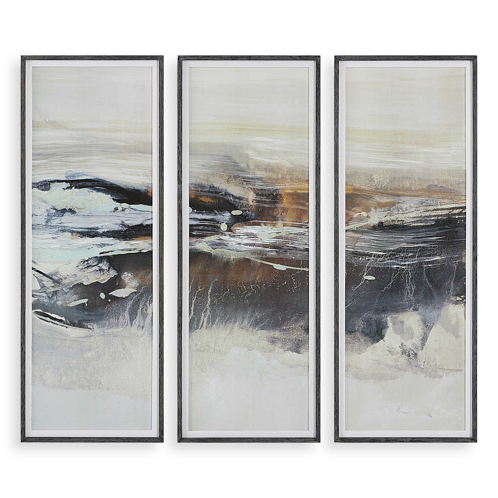 American Home Furniture Uttermost Graphite Horizon Framed Prints Set of 3