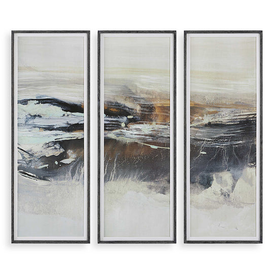 American Home Furniture Uttermost Graphite Horizon Framed Prints Set of 3