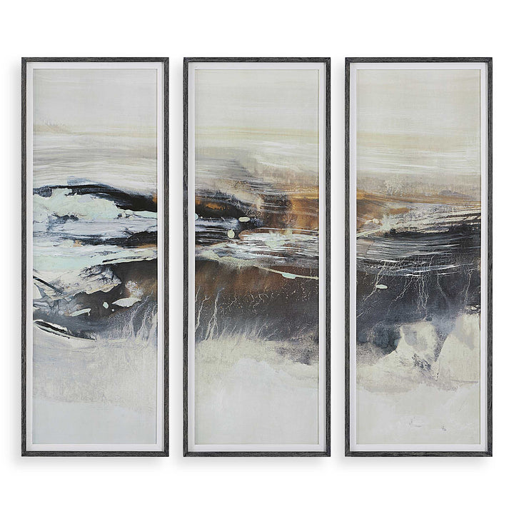 American Home Furniture Uttermost Graphite Horizon Framed Prints Set of 3