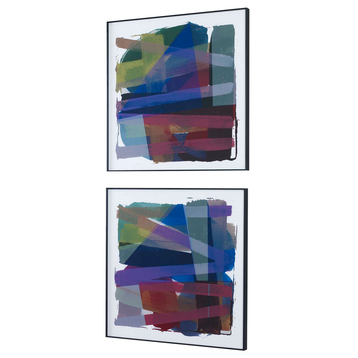 American Home Furniture Uttermost Vivacious Abstract Framed Prints Set of 2