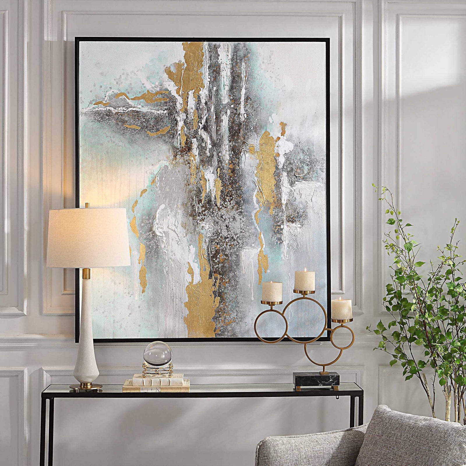 American Home Furniture Uttermost Mountain Mist Hand Painted Canvas