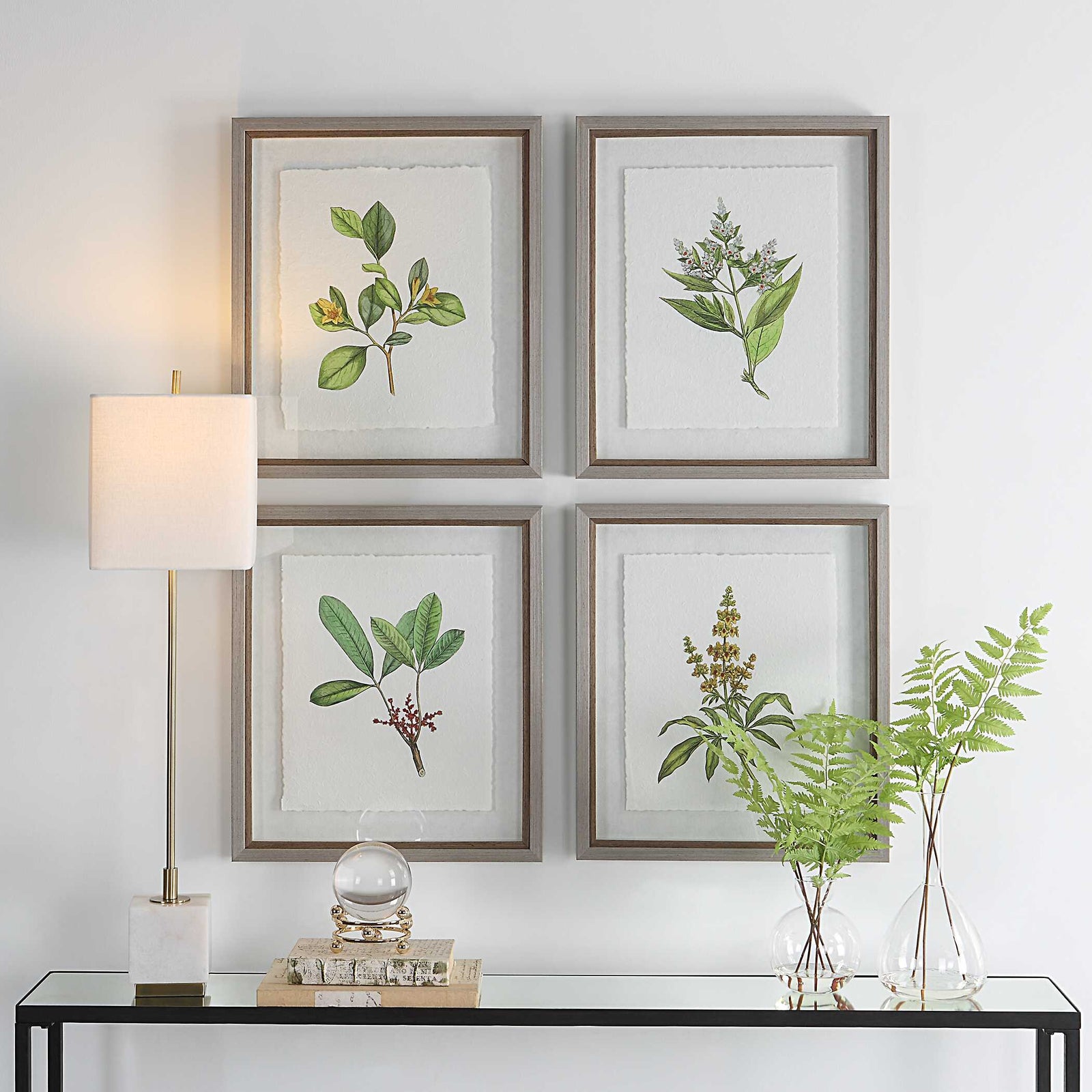 American Home Furniture Uttermost Wildflower Study Framed Prints Set of 4