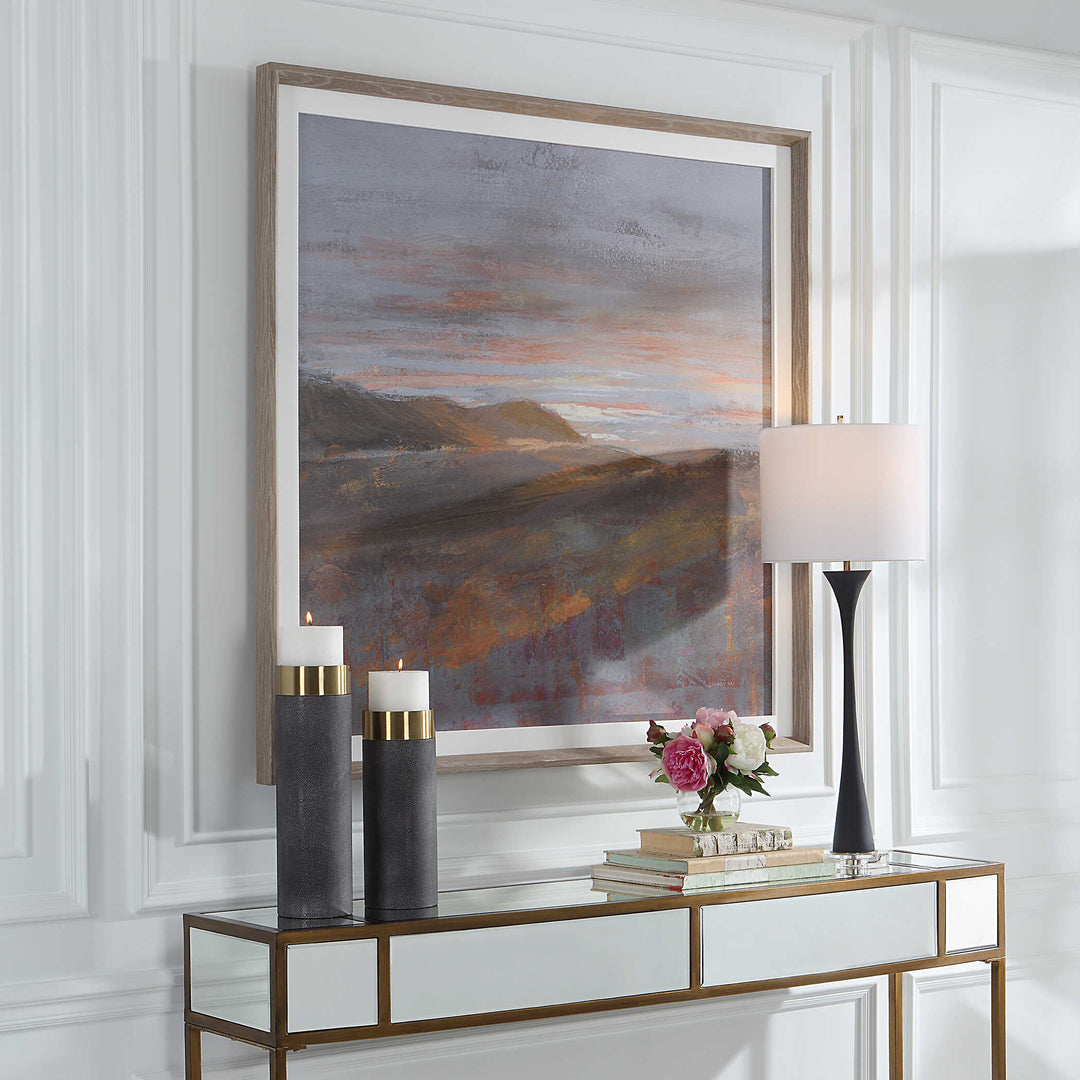 American Home Furniture Uttermost Dawn On The Hills Framed Print