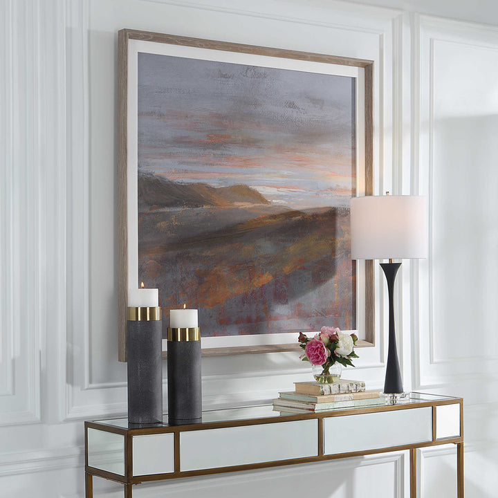 American Home Furniture Uttermost Dawn On The Hills Framed Print