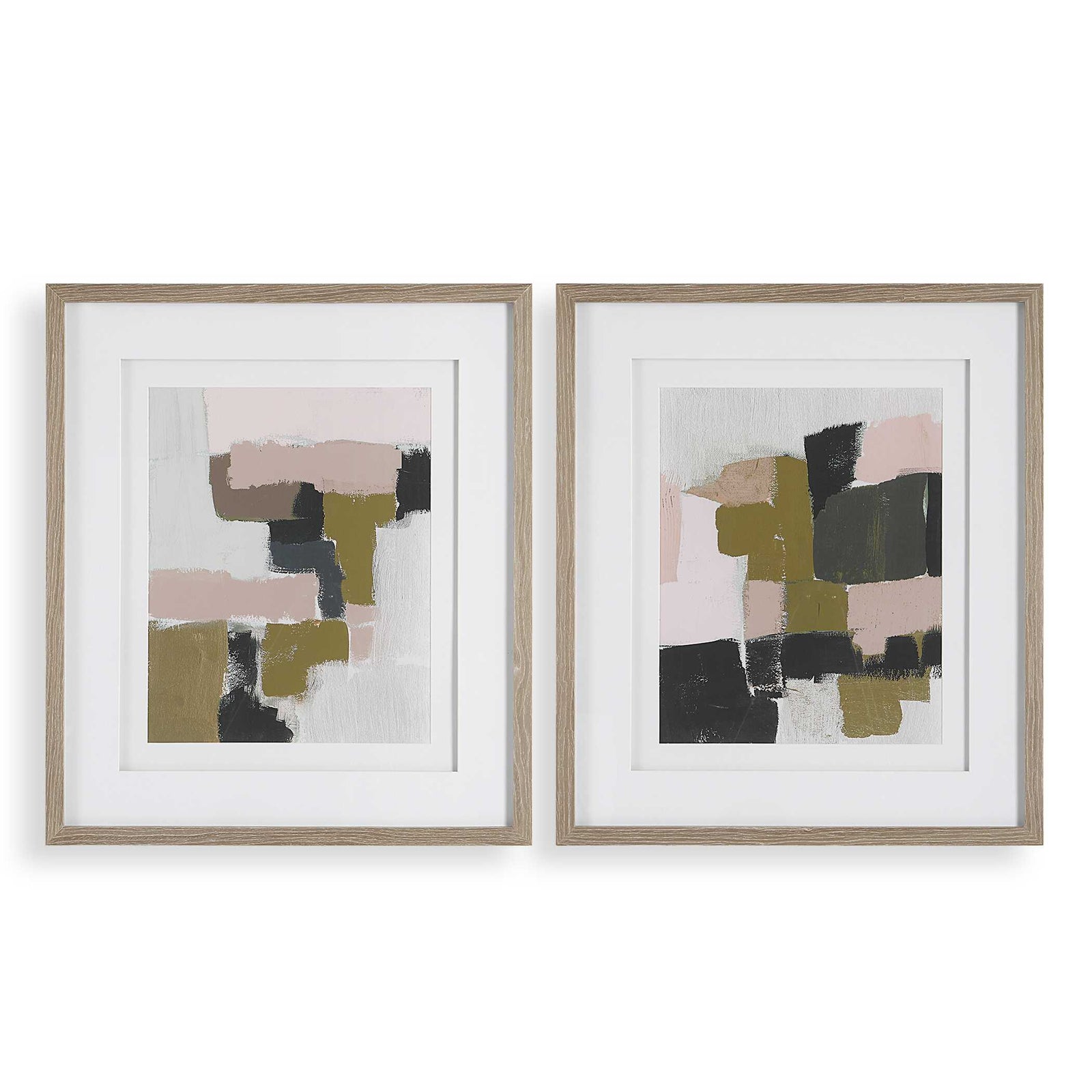American Home Furniture Uttermost Color Block Framed Prints Set of 2