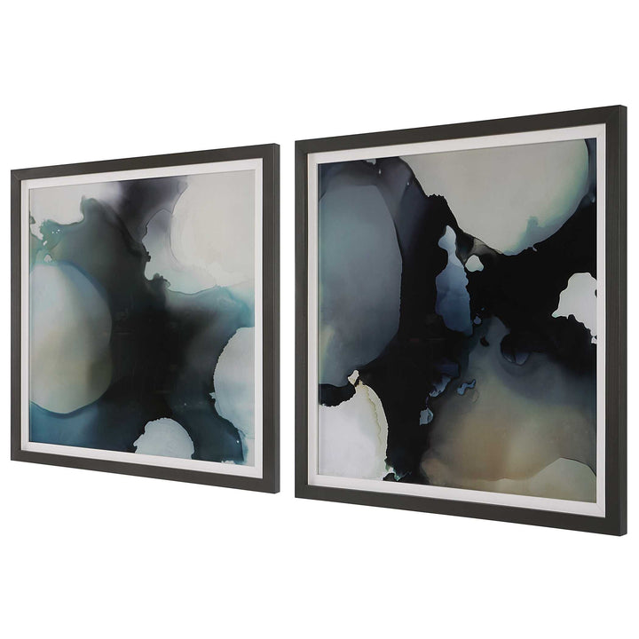 American Home Furniture Uttermost Telescopic Abstract Framed Prints Set of 2