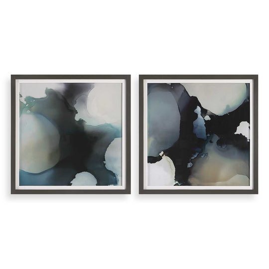 American Home Furniture Uttermost Telescopic Abstract Framed Prints Set of 2
