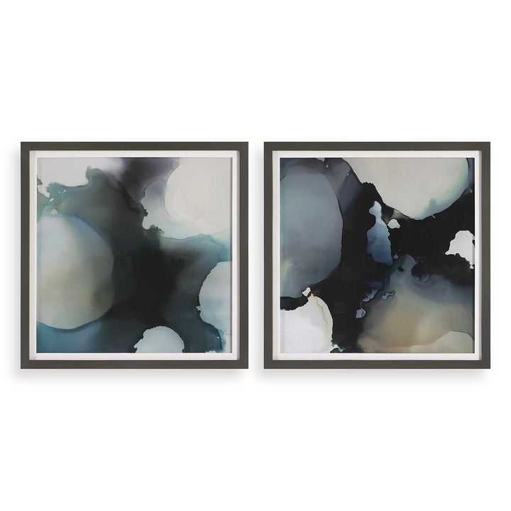 American Home Furniture Uttermost Telescopic Abstract Framed Prints Set of 2