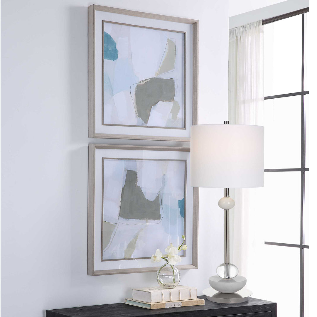 American Home Furniture Uttermost Mist Shapes Framed Prints, Set/2