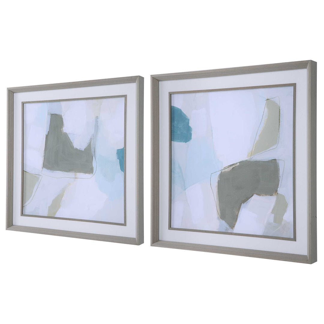American Home Furniture Uttermost Mist Shapes Framed Prints, Set/2