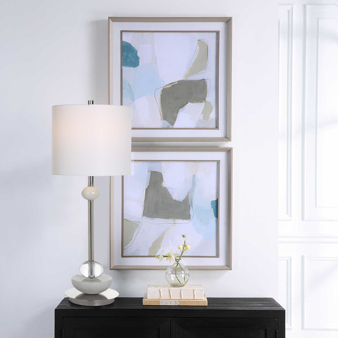 American Home Furniture Uttermost Mist Shapes Framed Prints, Set/2