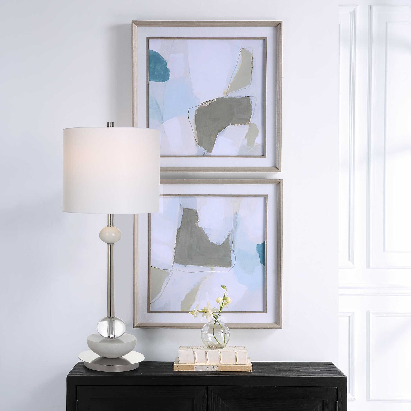 American Home Furniture Uttermost Mist Shapes Framed Prints, Set/2