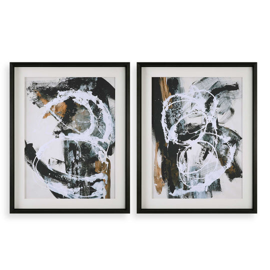 American Home Furniture Uttermost Winterland Abstract Prints, Set/2