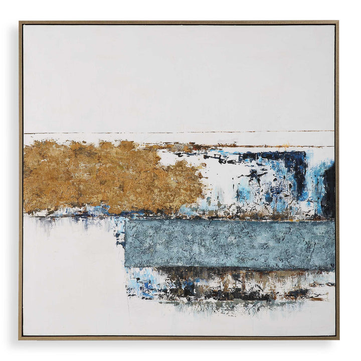 American Home Furniture Uttermost Stacked Against Hand Painted Canvas