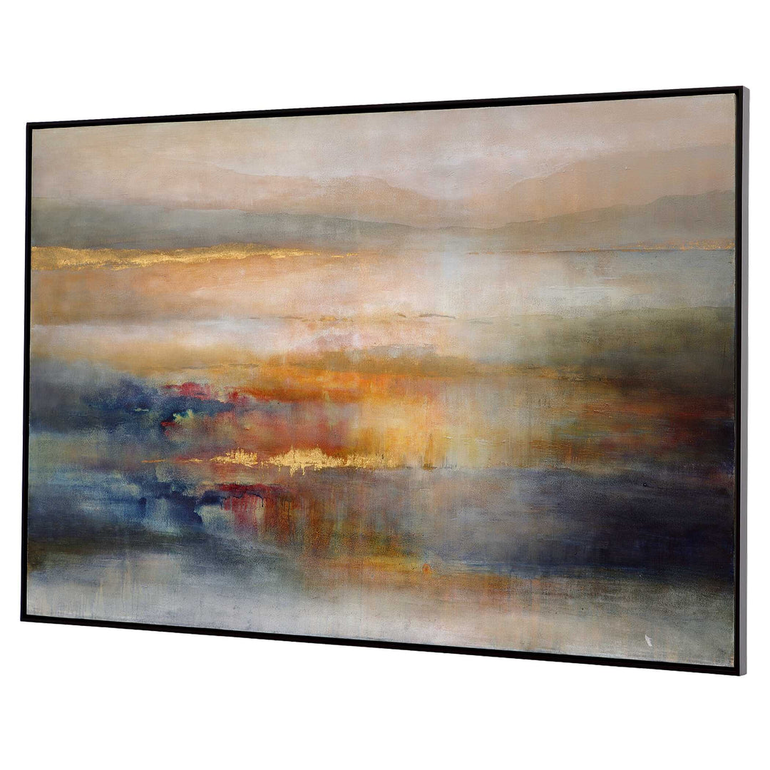 American Home Furniture Uttermost Seafaring Dusk Hand Painted Abstract Art