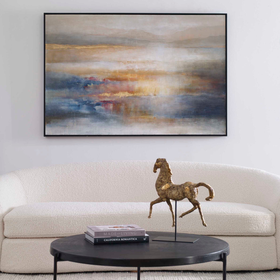 American Home Furniture Uttermost Seafaring Dusk Hand Painted Abstract Art