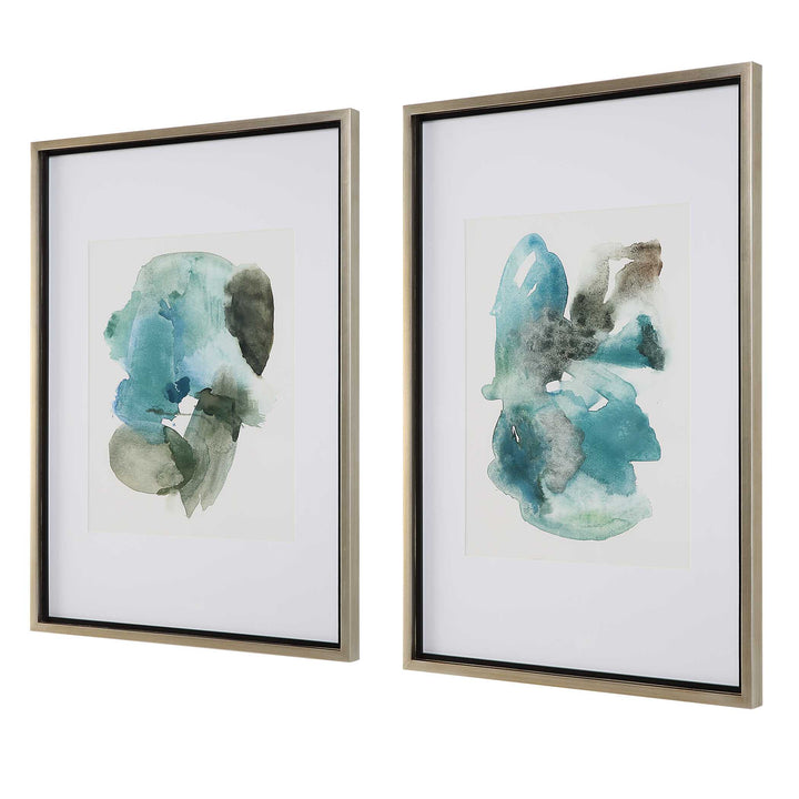 American Home Furniture Uttermost Blueprints Watercolor Prints Set Of 2