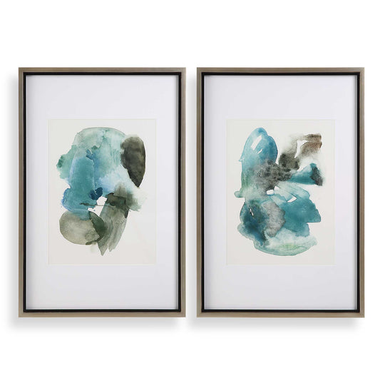 American Home Furniture Uttermost Blueprints Watercolor Prints Set Of 2