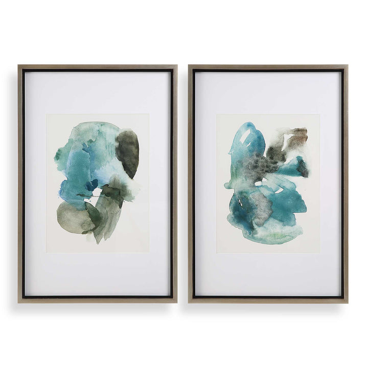 American Home Furniture Uttermost Blueprints Watercolor Prints Set Of 2