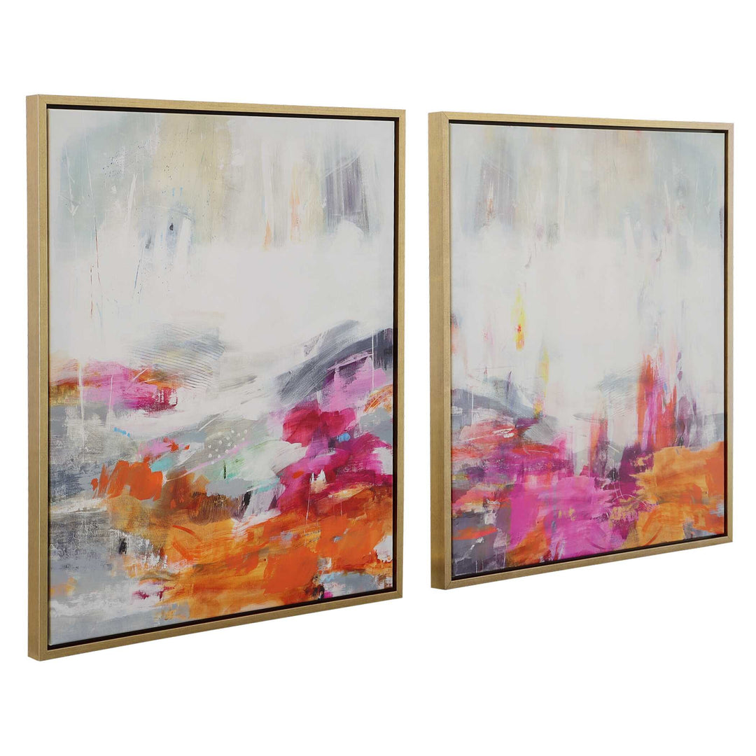 American Home Furniture Uttermost Color Theory Framed Abstract Art Set of 2
