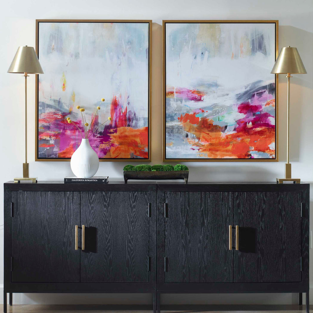 American Home Furniture Uttermost Color Theory Framed Abstract Art Set of 2