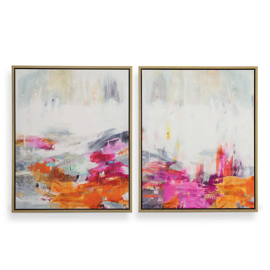 American Home Furniture Uttermost Color Theory Framed Abstract Art Set of 2