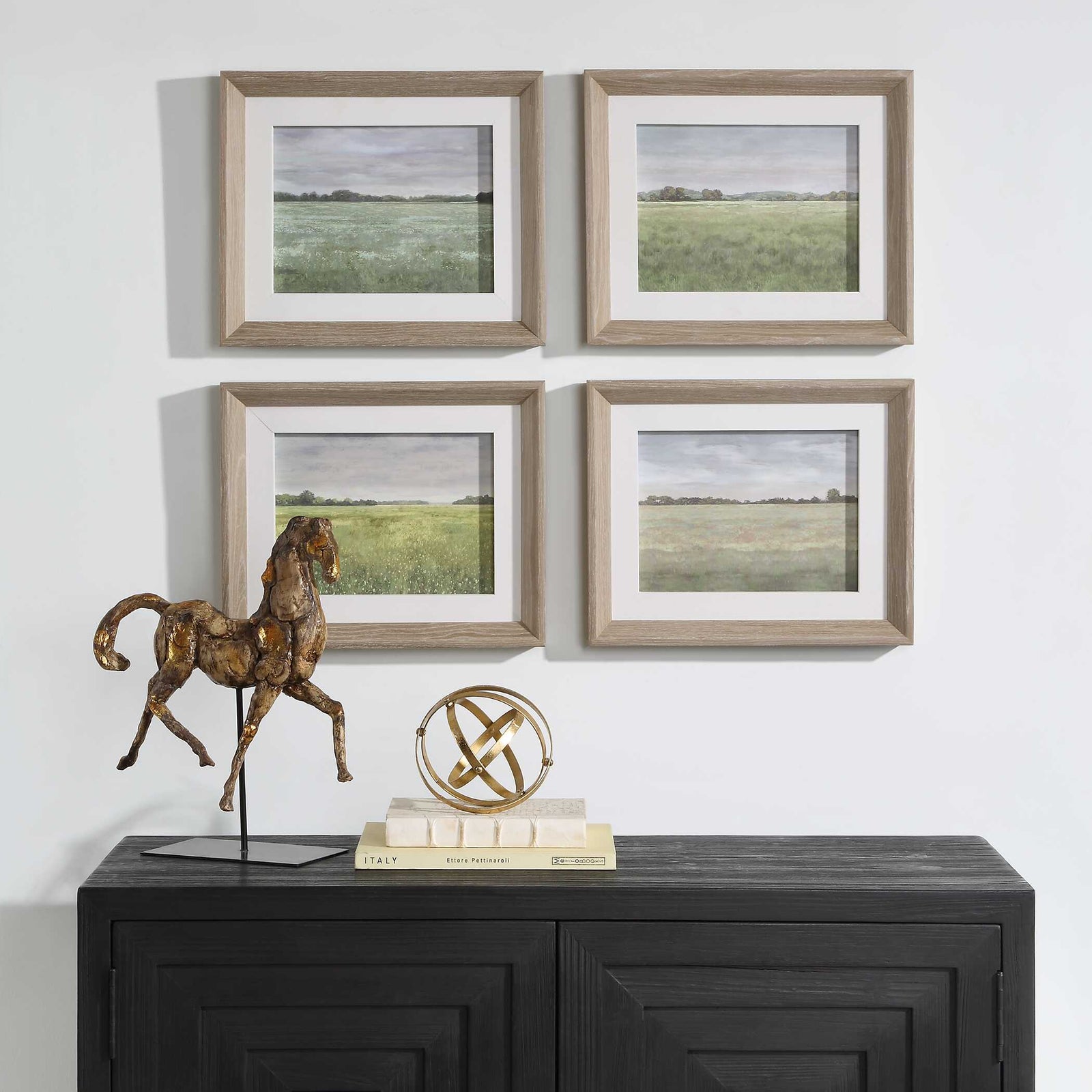 American Home Furniture Uttermost Quiet Meadows Framed Prints Set of 4