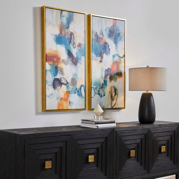 American Home Furniture Uttermost Casual Moments Framed Abstract Art Set of 2