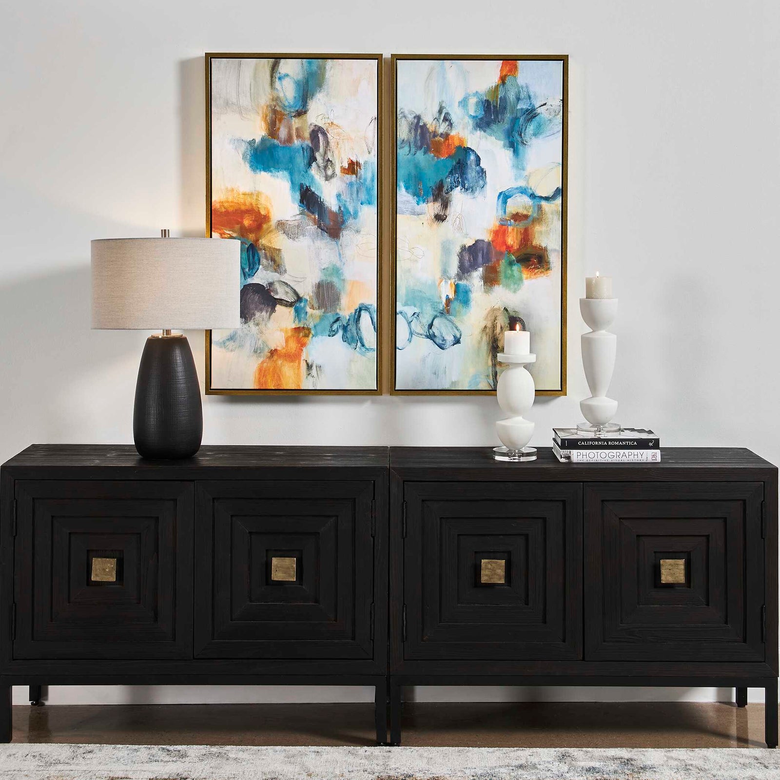 American Home Furniture Uttermost Casual Moments Framed Abstract Art Set of 2