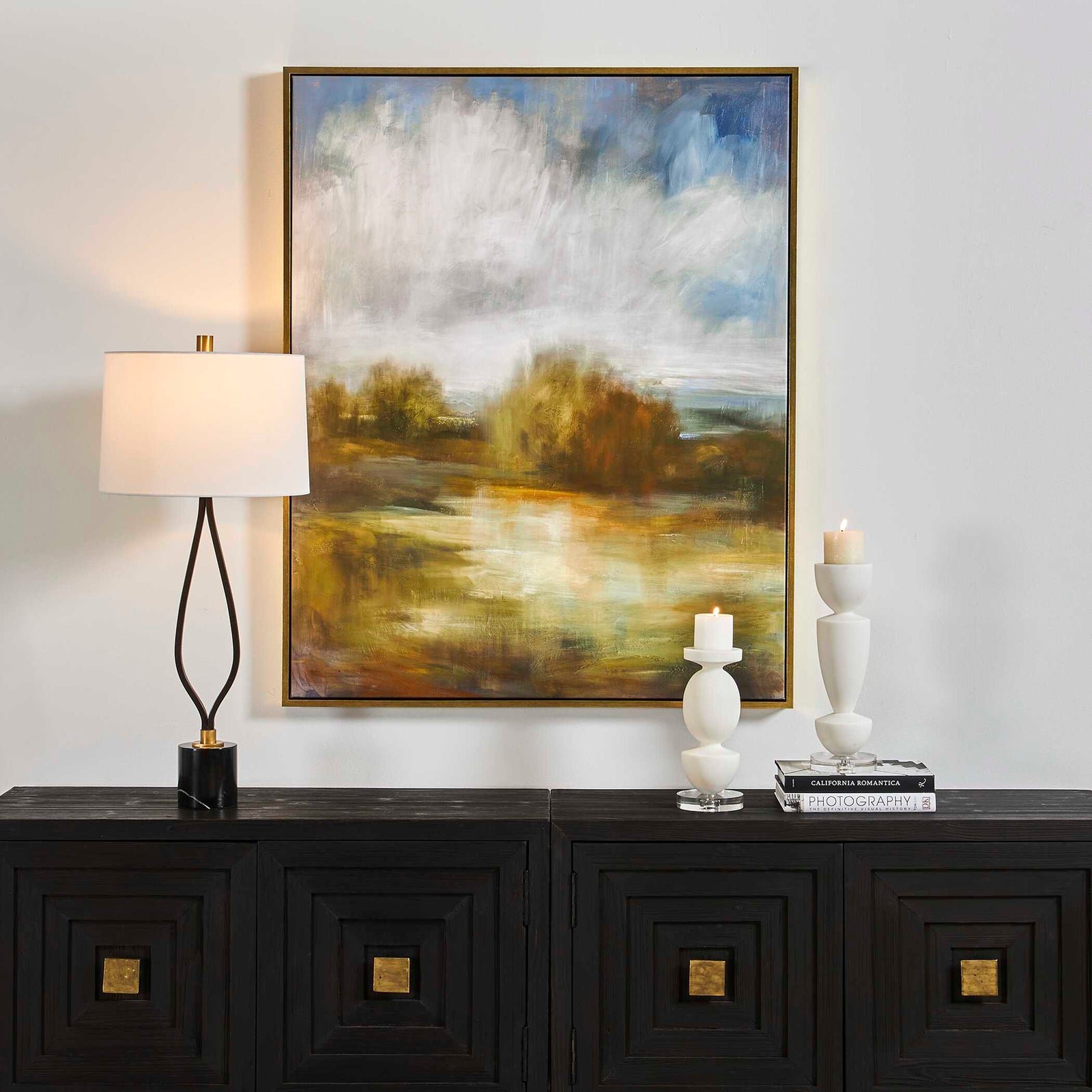 American Home Furniture Uttermost John's Field Framed Landscape Art