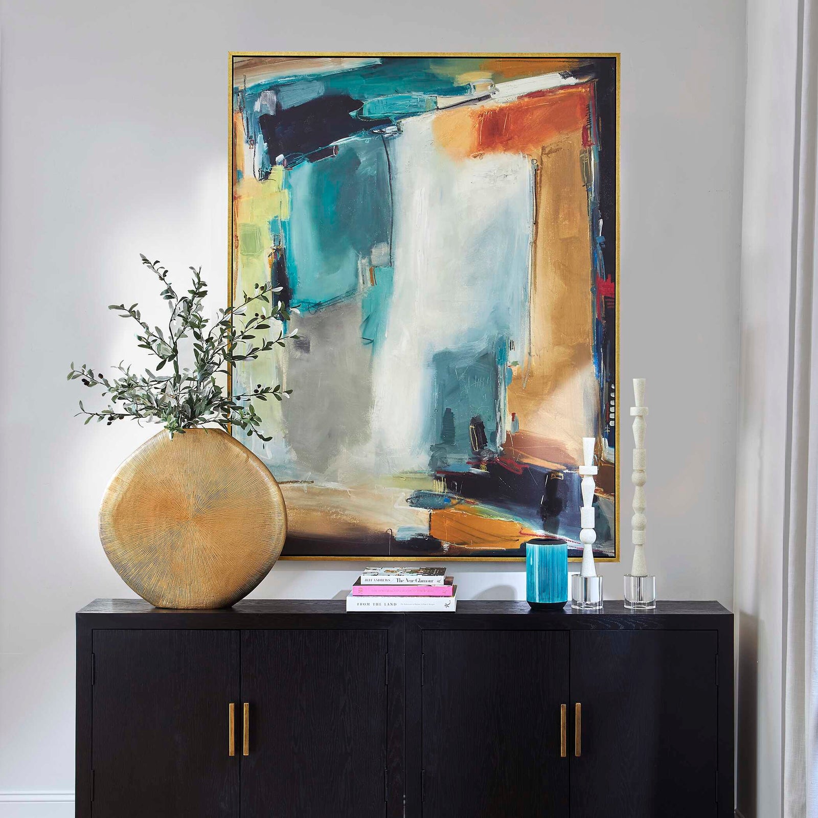 American Home Furniture Uttermost Painters High Revisited Framed Abstract Art
