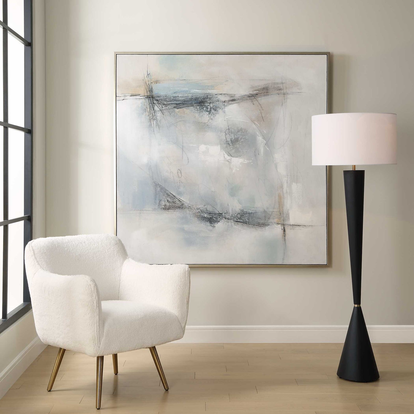 American Home Furniture Uttermost Contort Hand Painted Abstract Art
