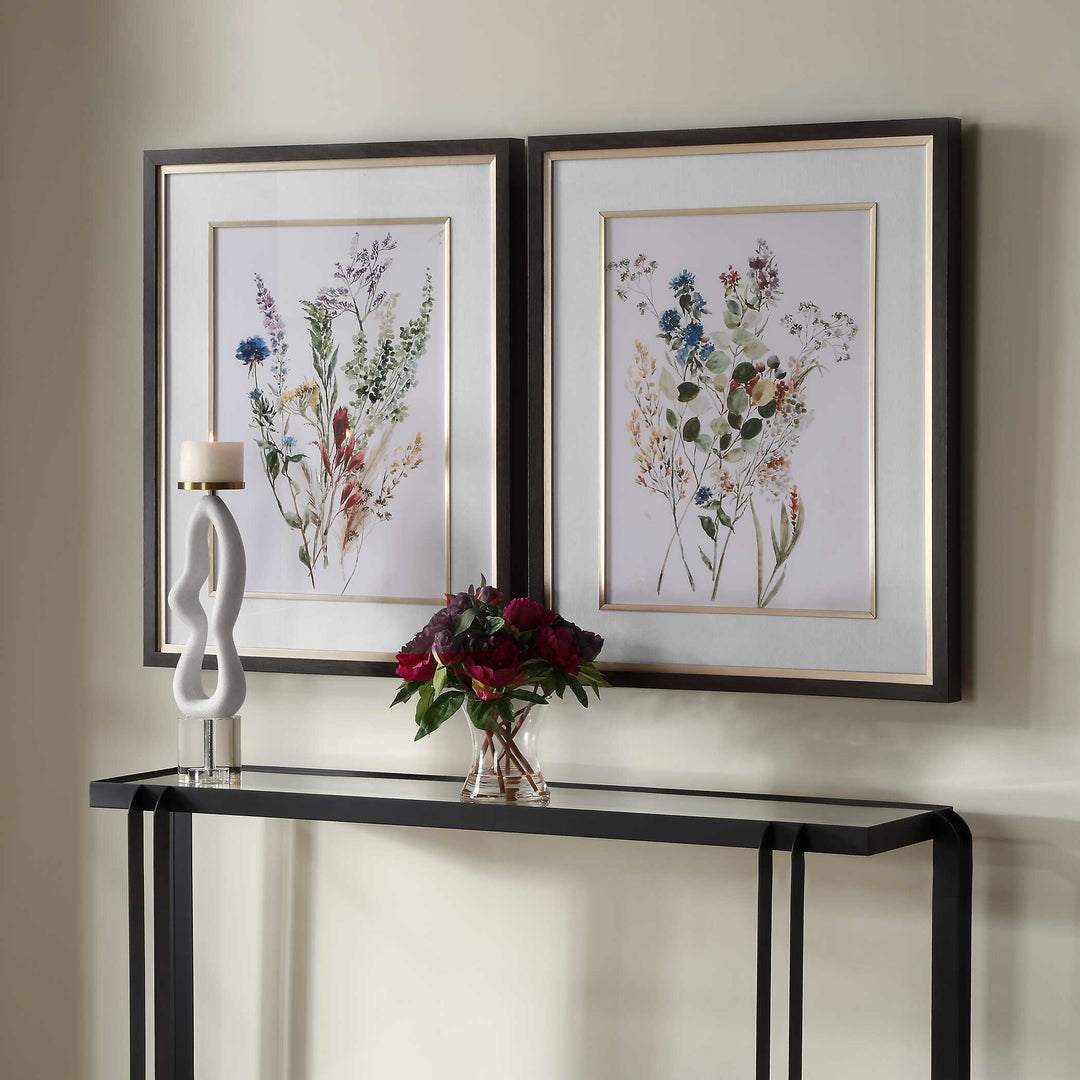 American Home Furniture Uttermost Delicate Flowers Framed Prints, S/2