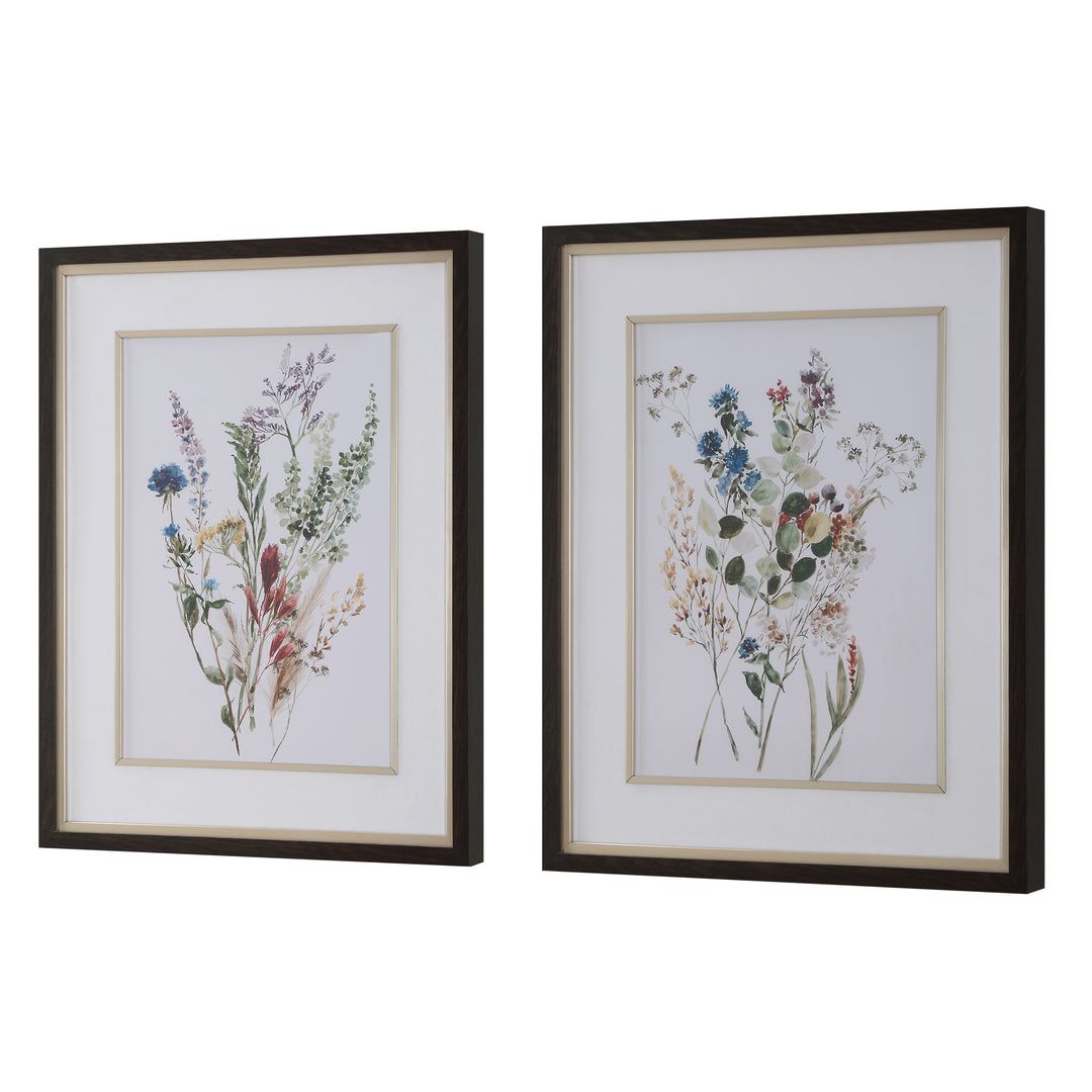 American Home Furniture | Uttermost - Delicate Flowers Framed Prints, S/2