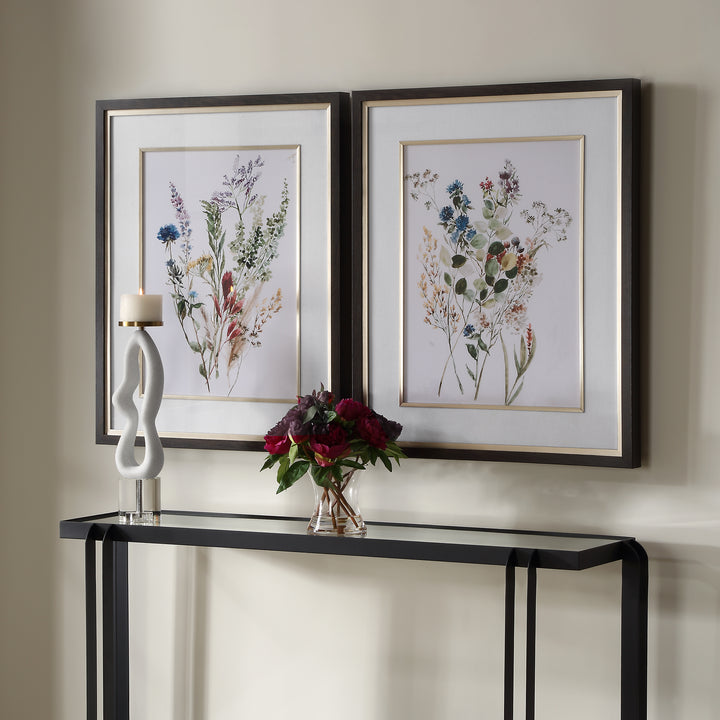 American Home Furniture | Uttermost - Delicate Flowers Framed Prints, S/2